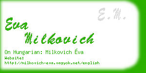 eva milkovich business card